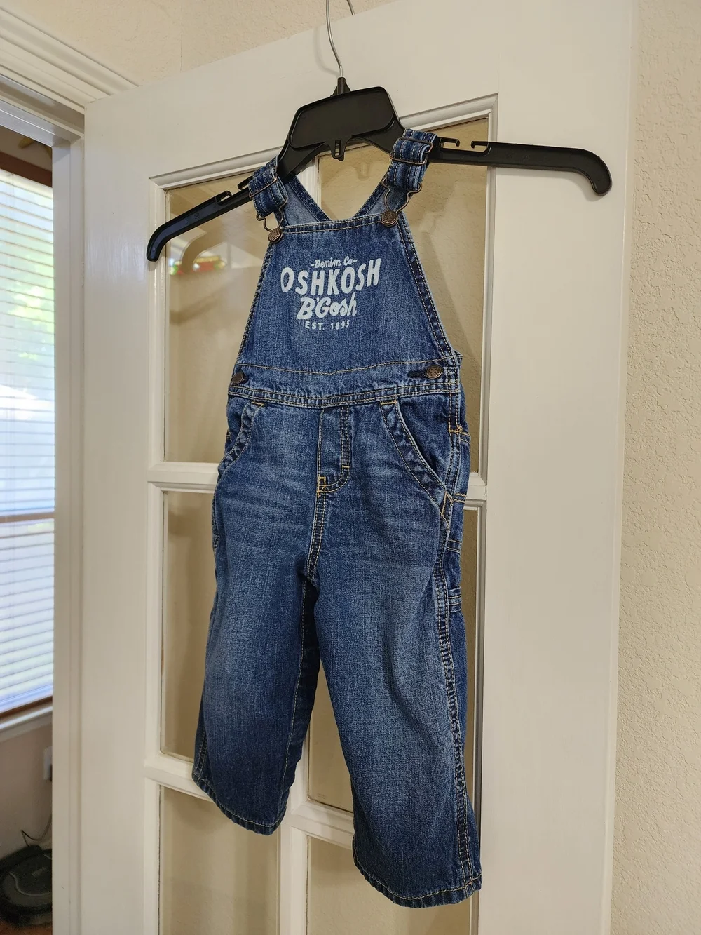 OshKosh B’gosh Denim Overalls 18M Carpenter Cargo Logo Bib Jeans